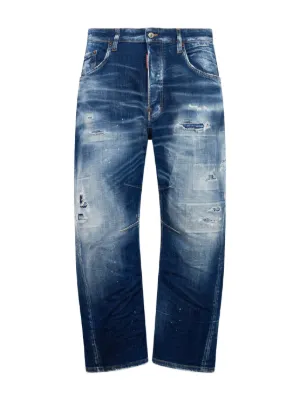 DSQUARED2 ダメージ ジーンズ | ブルー | FARFETCH JP
