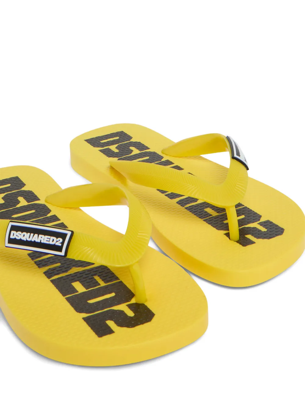 DSQUARED2 KIDS Badslippers met logodetail Geel