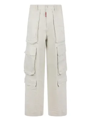 DSQUARED2 カーゴパンツ ホワイト 白 極太 ストリート Dsquared2（ディースクエアード）メンズ ワイドパンツ - FARFETCH