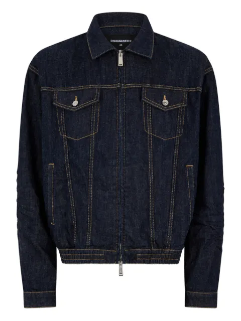 DSQUARED2 dark wash drawstring jean jacket