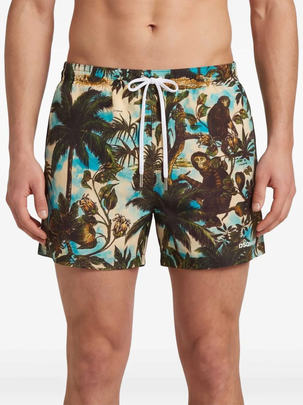 DSQUARED2 Zwembroek met print Beige