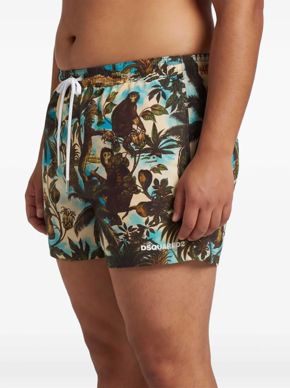 DSQUARED2 Zwembroek met print Beige