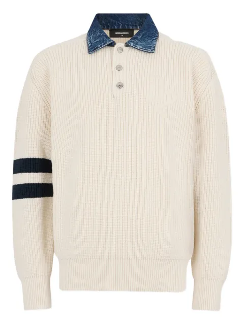 DSQUARED2 ribbed-knit polo shirt