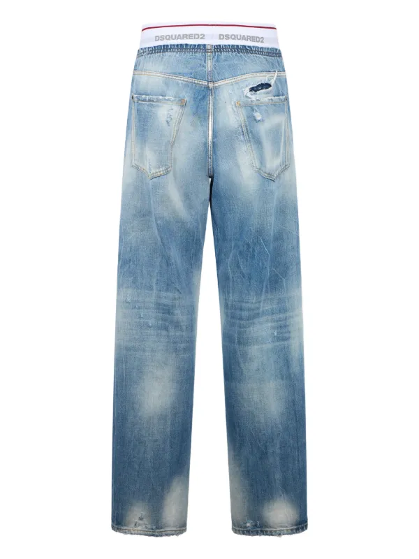 DSQUARED2 ダメージ ジーンズ | ブルー | FARFETCH JP