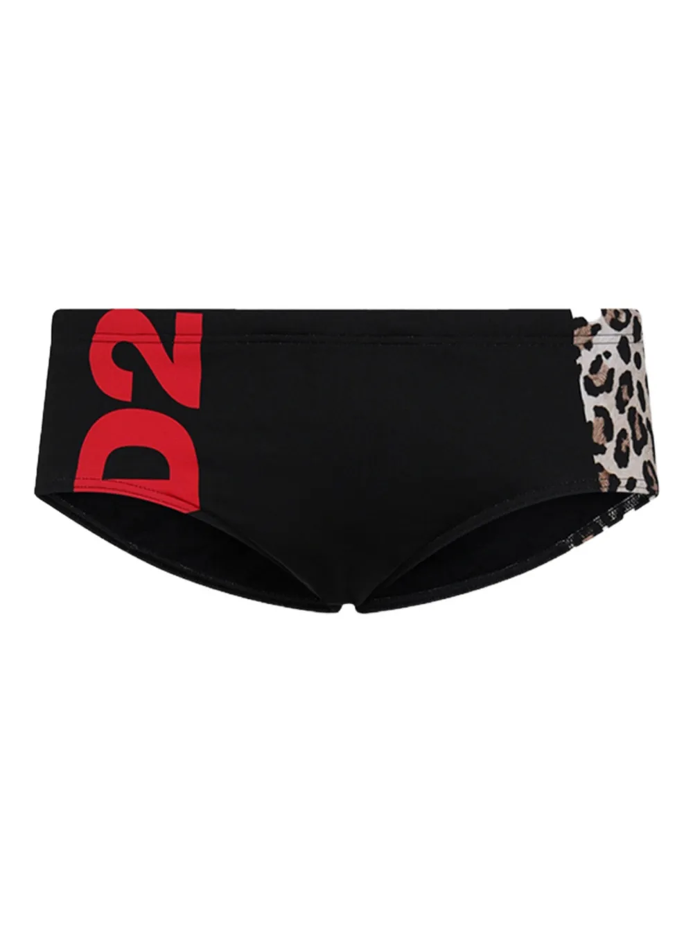 DSQUARED2 logo leopard swim trunk | Black