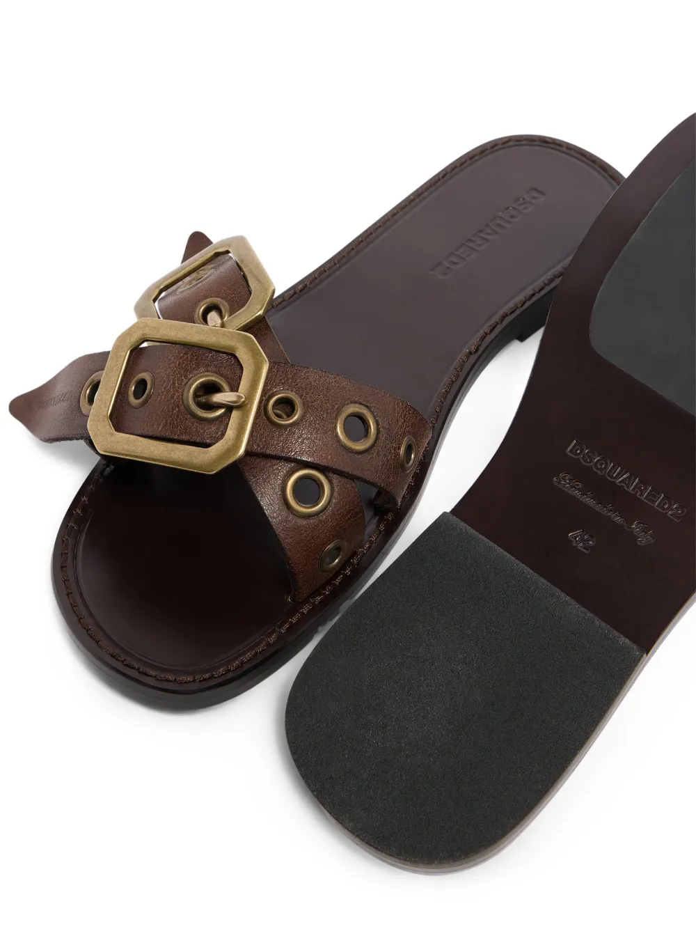 DSQUARED2 Sandalen met ringlets en gesp Bruin