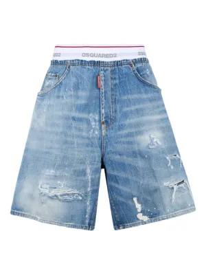 DSQUARED2 ダメージ ショートパンツ | ブルー | FARFETCH JP