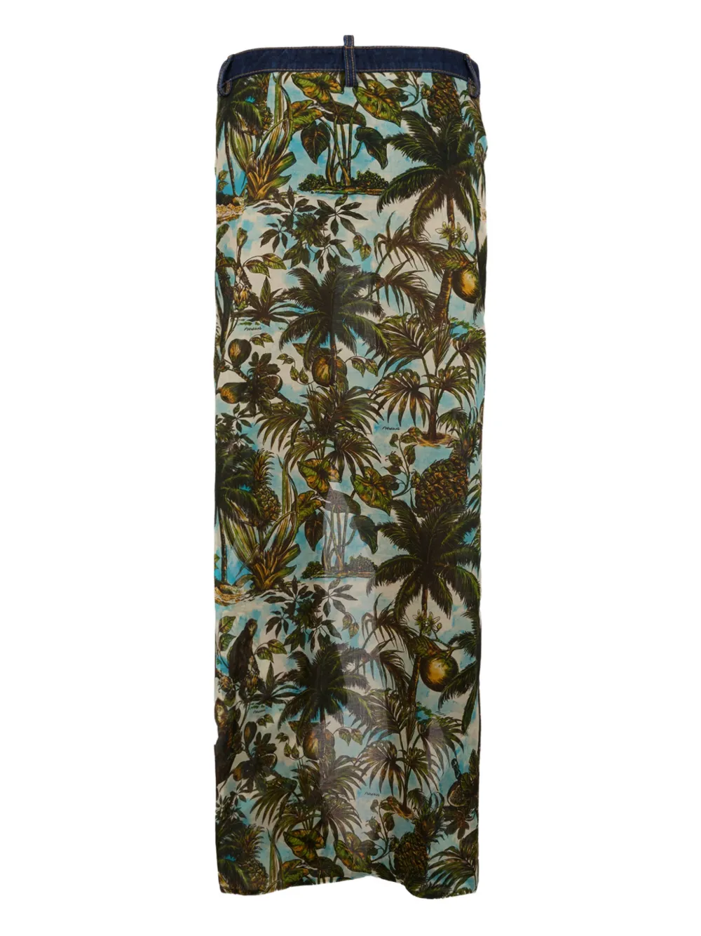 Dsquared2 Tropical-print Midi Skirt In Green