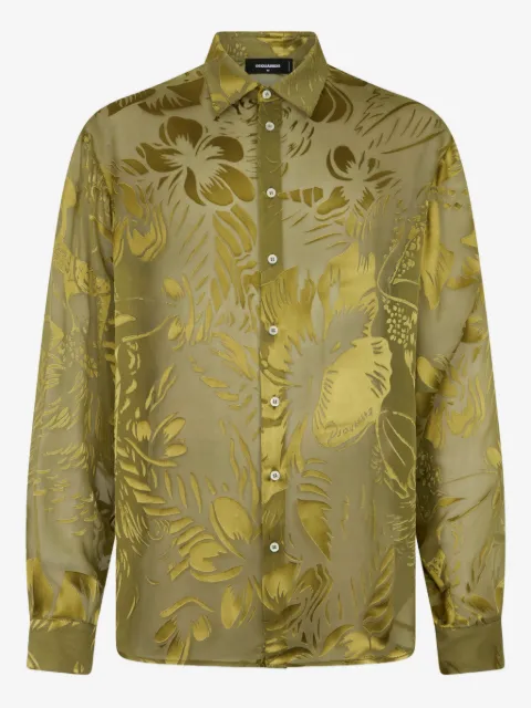 DSQUARED2 Dancing Flowers sheer shirt