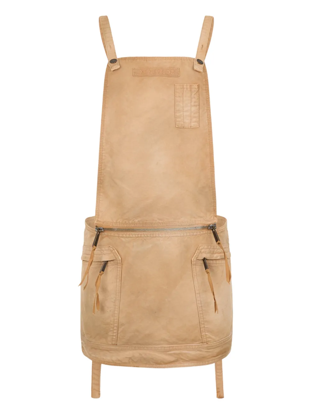 Dsquared2 Zip-pocket Mini Dress In Brown