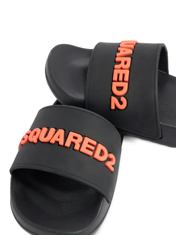 DSQUARED2 サンダル ブラック DSQUARED2 ロゴ サンダル | ブラック | FARFETCH JP