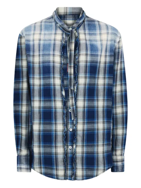 DSQUARED2 checked ruffled shirt