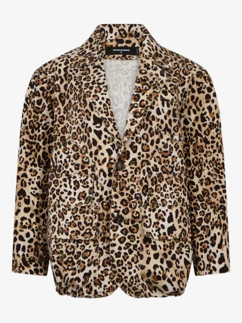 DSQUARED2 blazer con estampado de leopardo