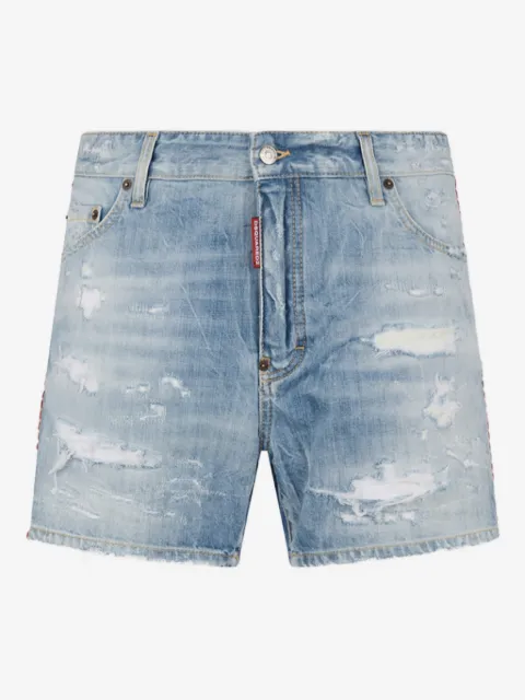 DSQUARED2 short en maille à effets usés