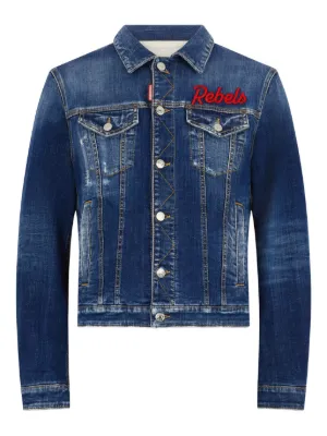 DSQUARED2 ペイント デニムジャケット | ブルー | FARFETCH JP