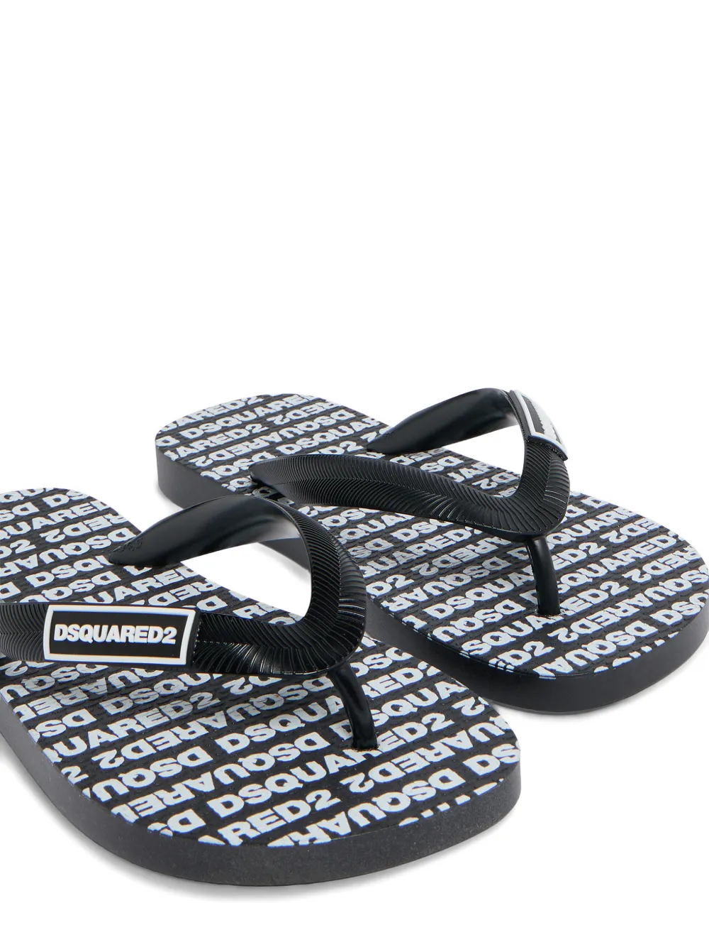 DSQUARED2 KIDS Badslippers met logodetail Zwart