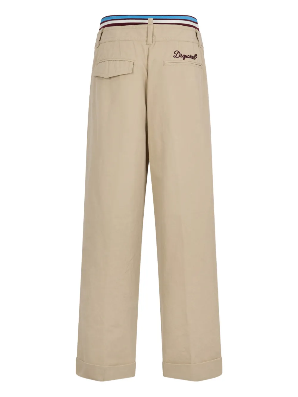 DSQUARED2 Plooibroek met geborduurd logo - Beige