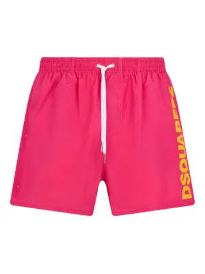 DSQUARED2 Icon-print Drawstring Swim Shorts | Orange | FARFETCH JO