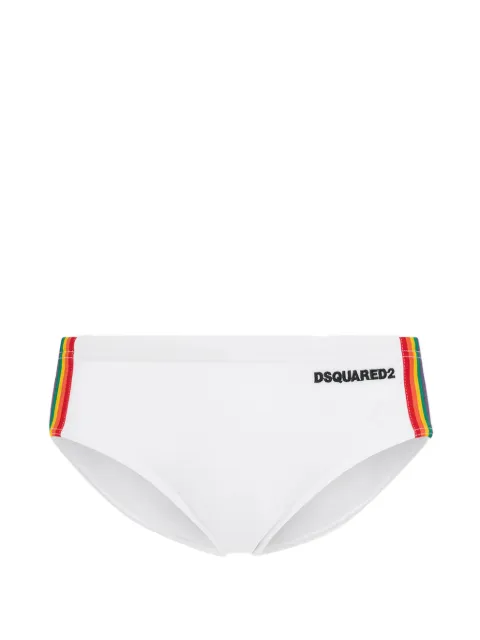 DSQUARED2 striped-detail swim brief