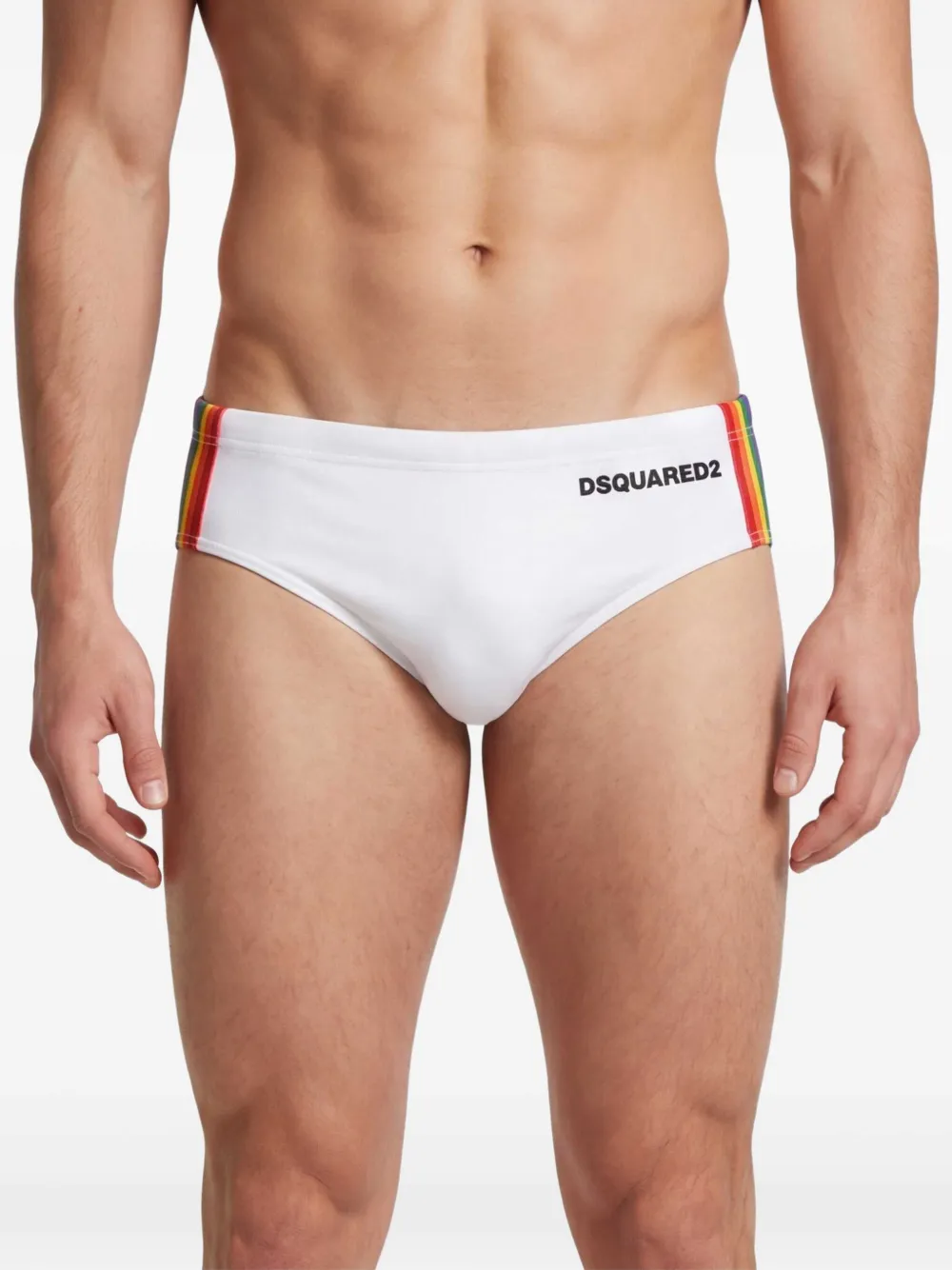 DSQUARED2 Zwembroek met gestreept detail Wit