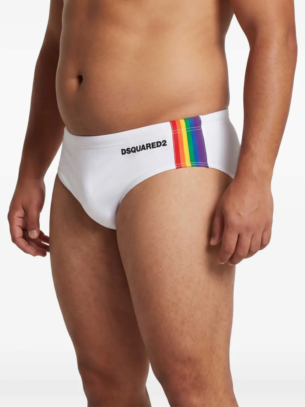 DSQUARED2 Zwembroek met gestreept detail Wit