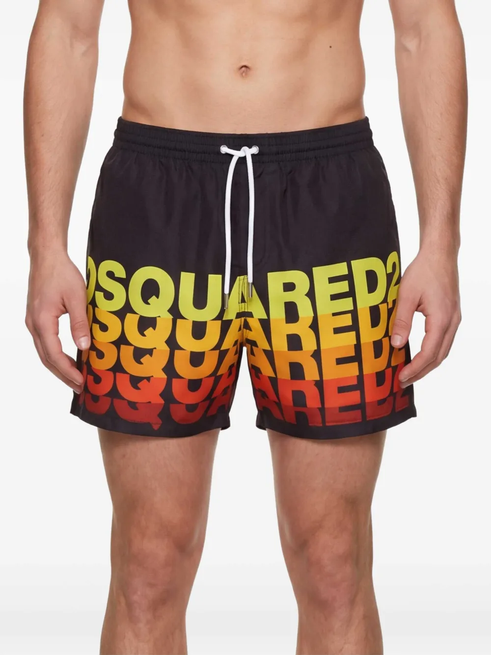 DSQUARED2 midi-zwembroek met logo Zwart
