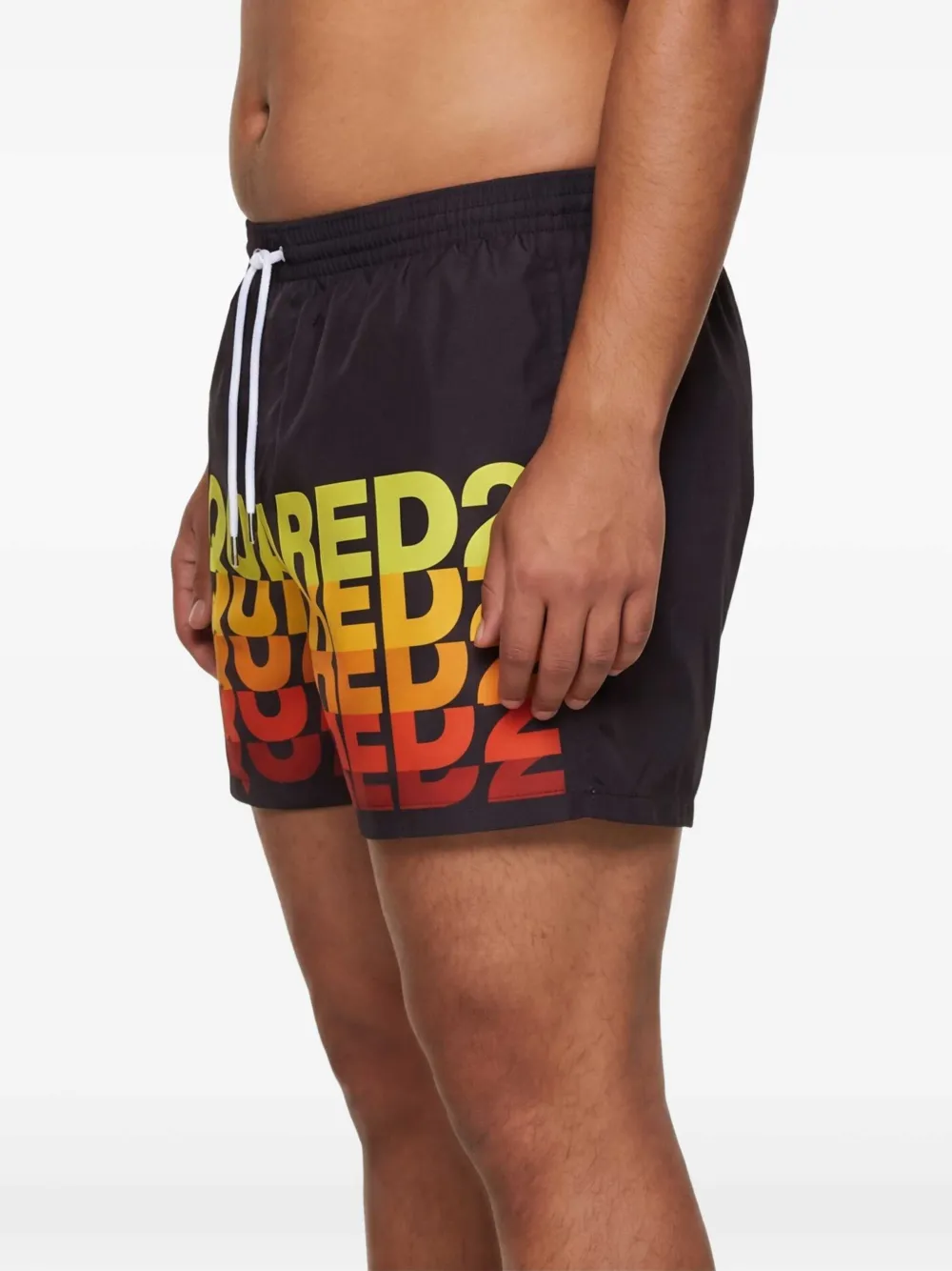DSQUARED2 midi-zwembroek met logo Zwart