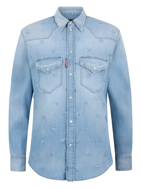 DSQUARED2 polo-collar long-sleeve shirt