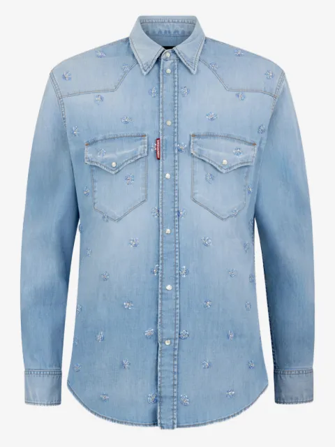 DSQUARED2 super light wash canadian western shirt