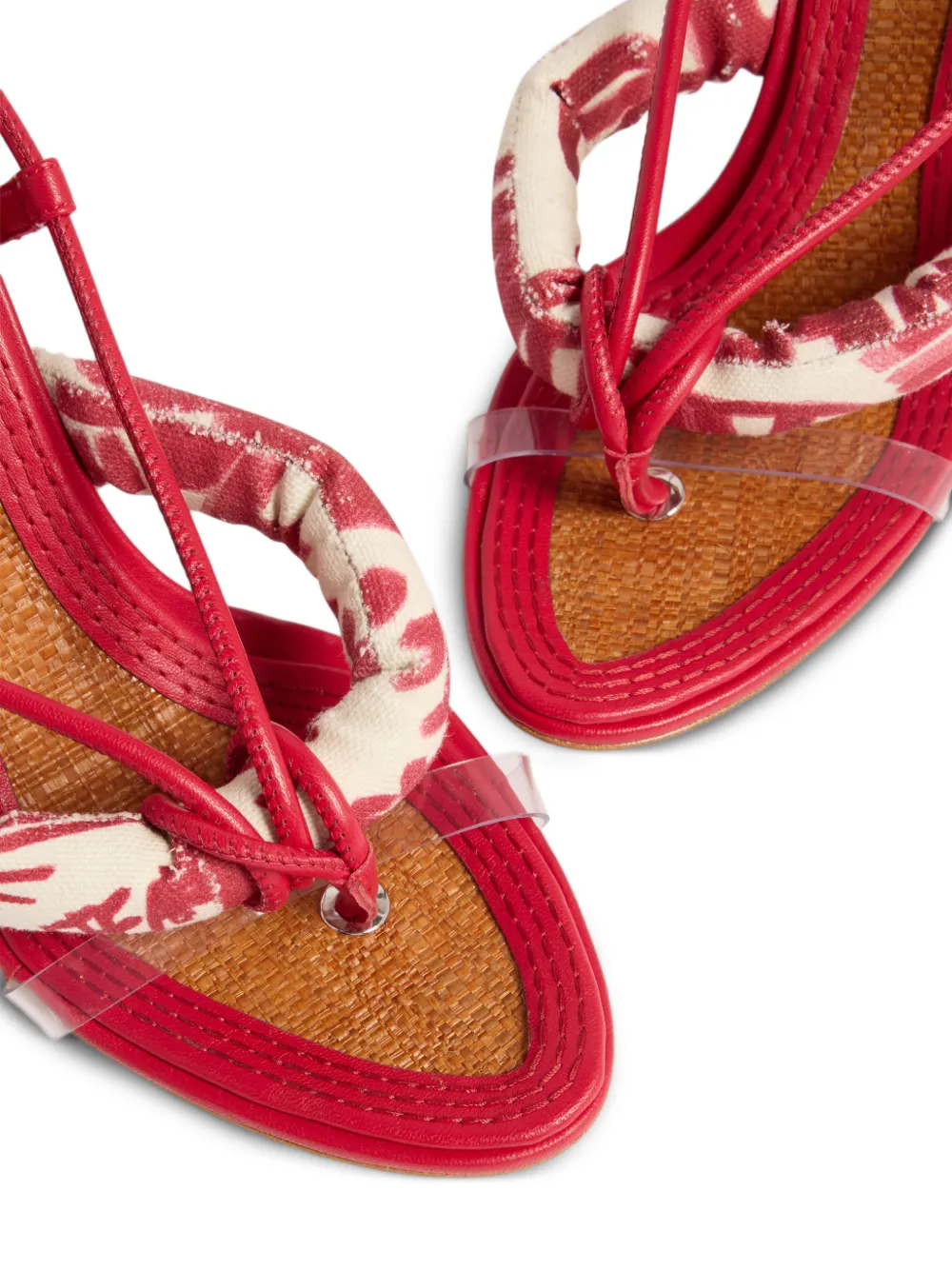 DSQUARED2 Coiled Hibiscus sandalen met hak Rood