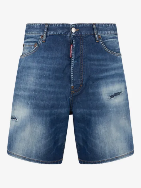 DSQUARED2 logo-patch denim shorts