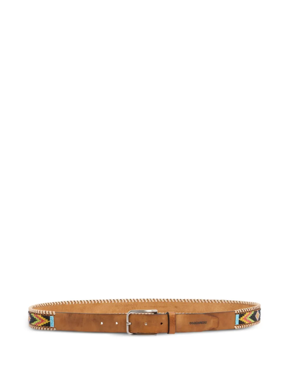Dsquared2 Braided-embellishment Leather Belt In Brown