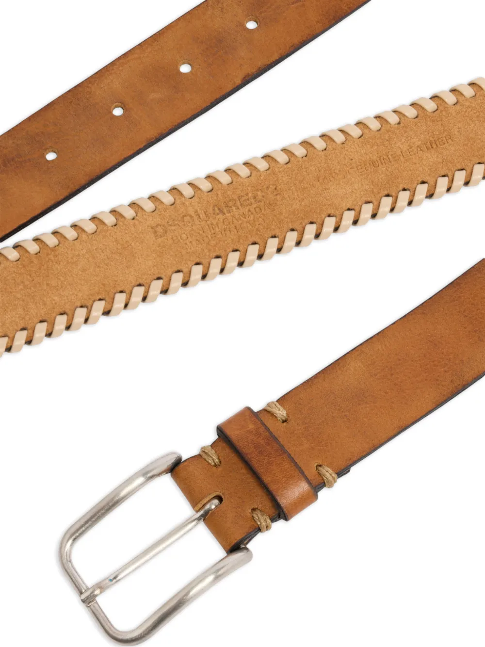  Dsquared2 Braided-embellishment Leather Belt - Brown 