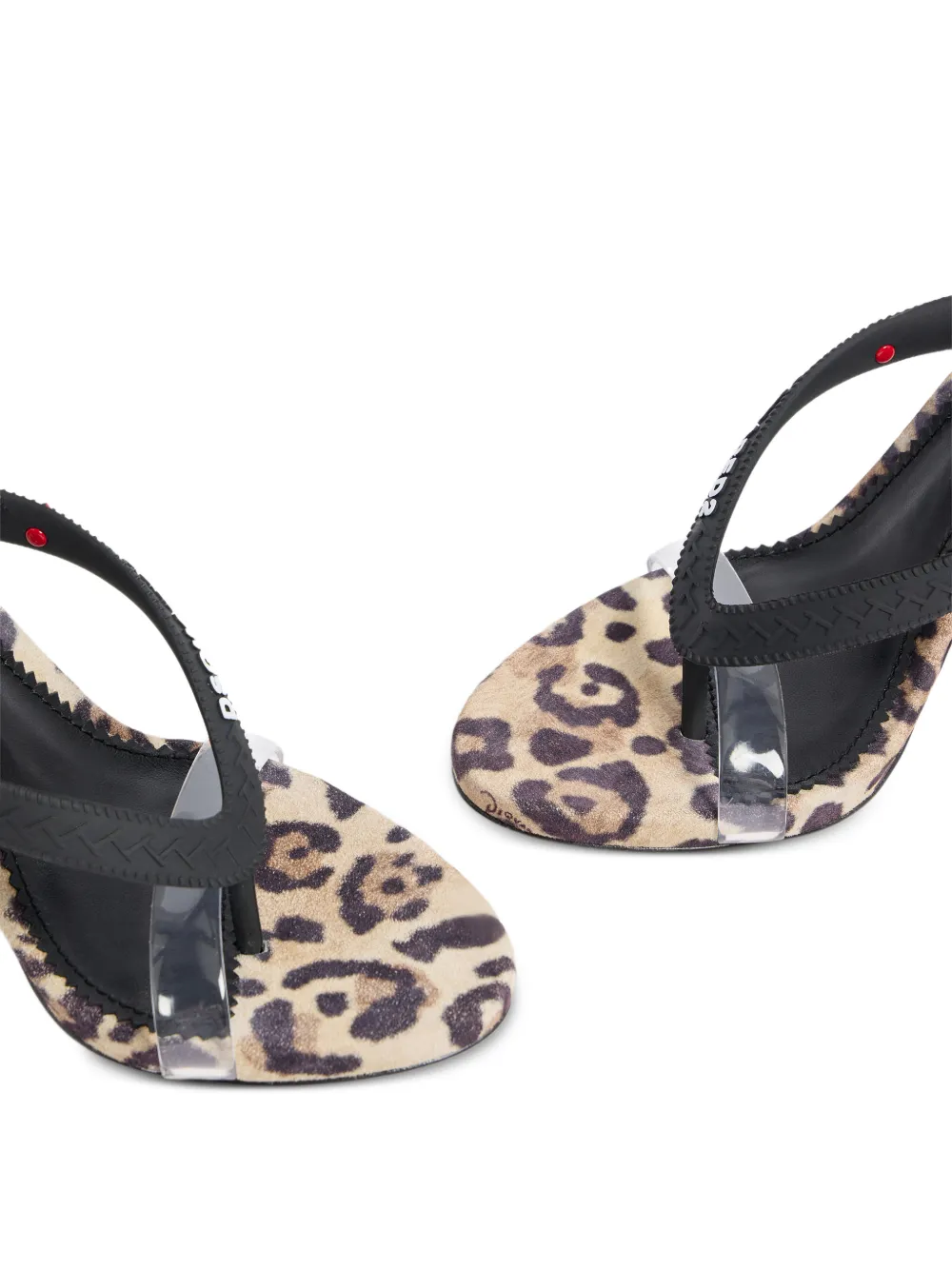 DSQUARED2 Clear muiltjes met luipaardprint Wit