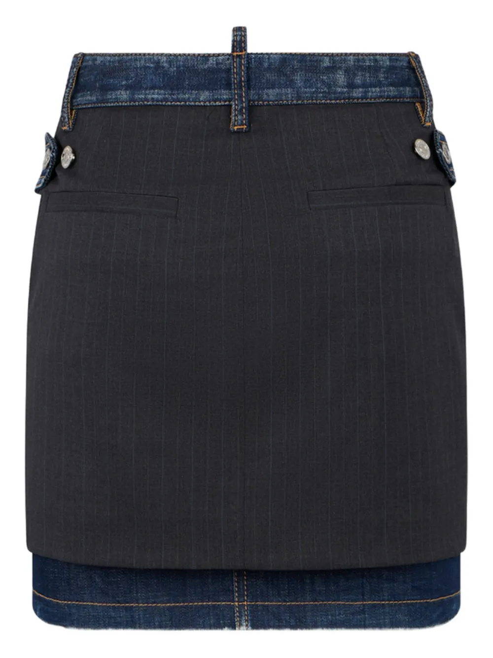 DSQUARED2 Dark Wash Hybrid denim rok Zwart