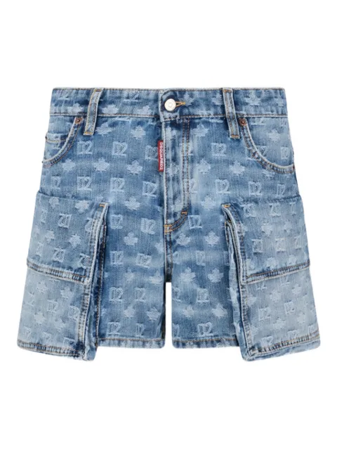 DSQUARED2 logo-embellishment cargo-pockets denim shorts