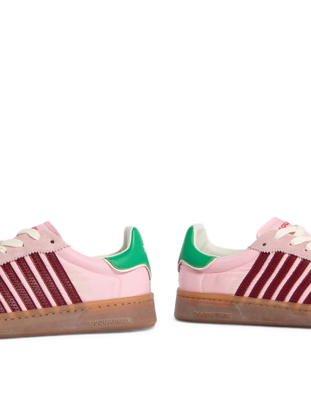 DSQUARED2 Gestreepte boxer sneakers Roze