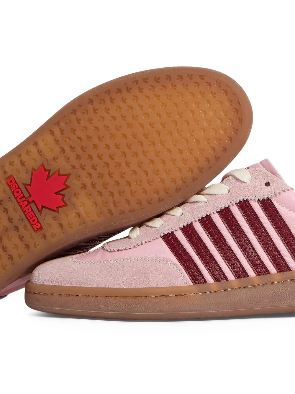 DSQUARED2 Gestreepte boxer sneakers Roze