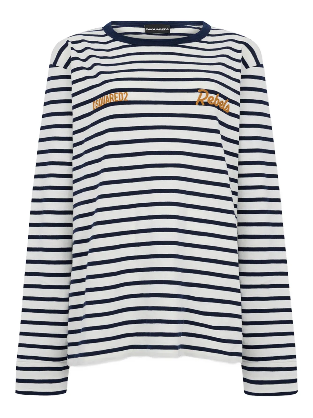 DSQUARED2 Gestreiftes T-Shirt - Weiß