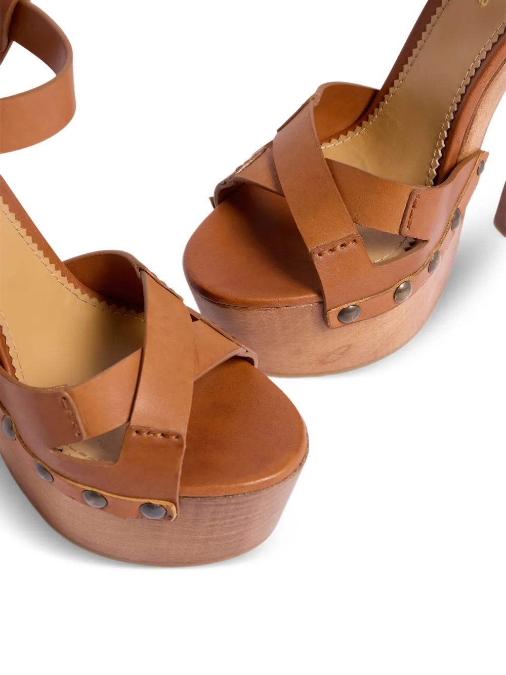 DSQUARED2 Sandalen met plateauzool en studs Bruin