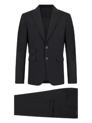 DSQUARED2 satin-detail Suit | Black | FARFETCH