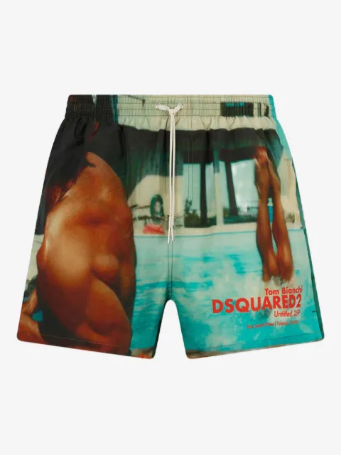 DSQUARED2 شورت سباحة بطبعة تجريدية