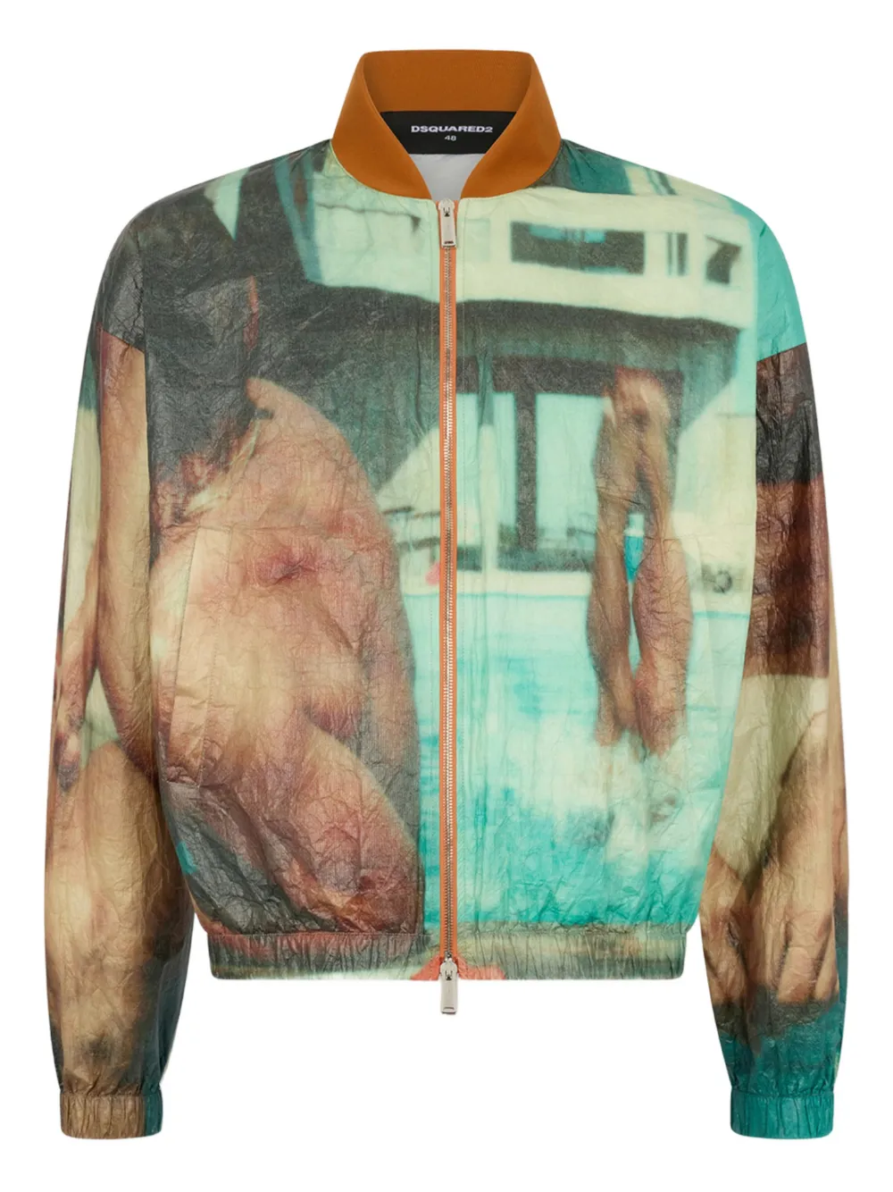 DSQUARED2 Bomber con stampa astratta - Verde