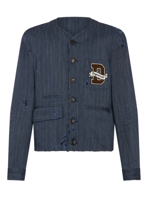 DSQUARED2 logo-patch single-breasted jacket