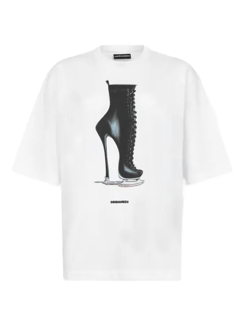 DSQUARED2 playera con botas estampadas