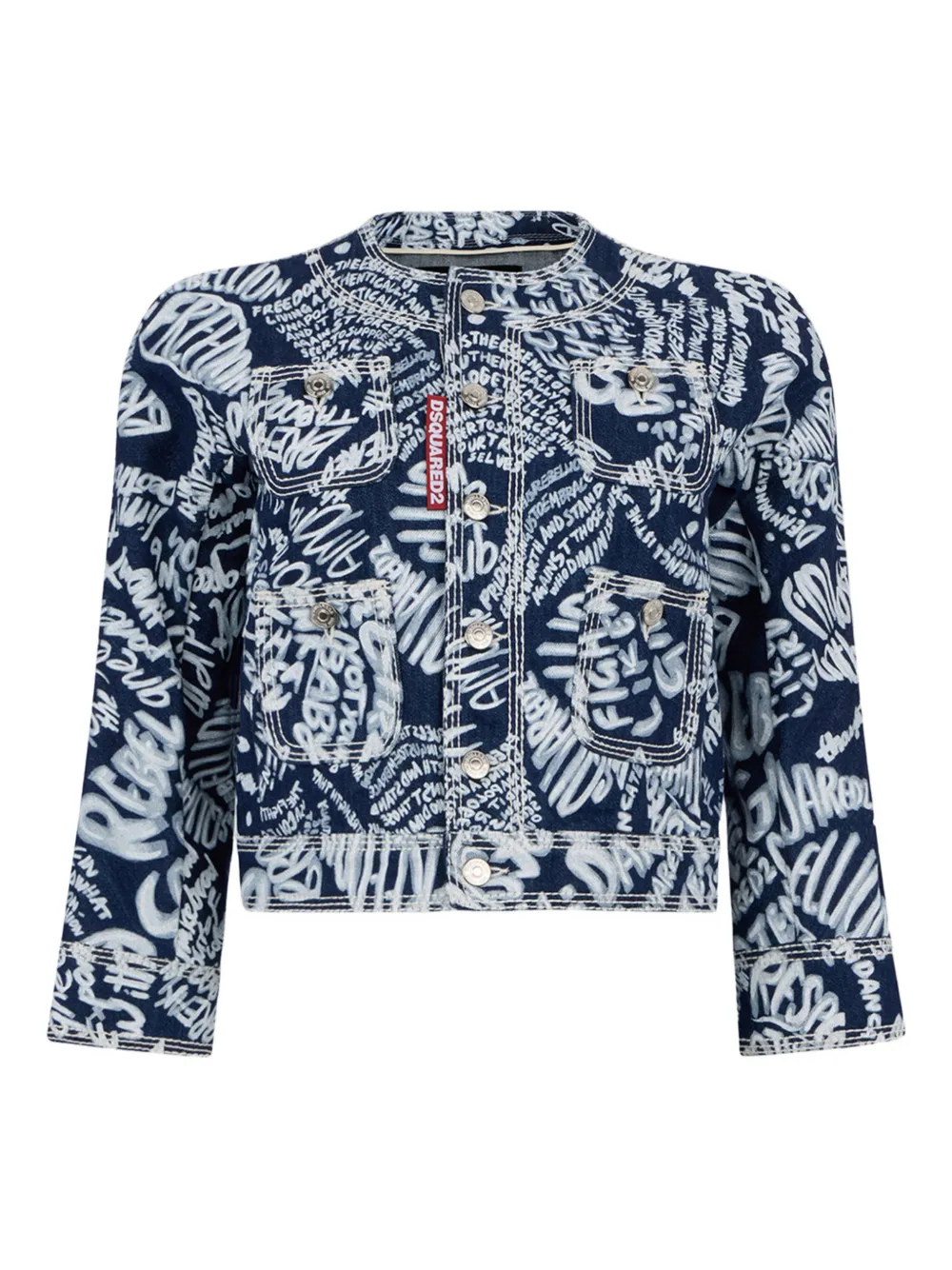 DSQUARED2 lettering-print denim jacket | Blue | Image 1