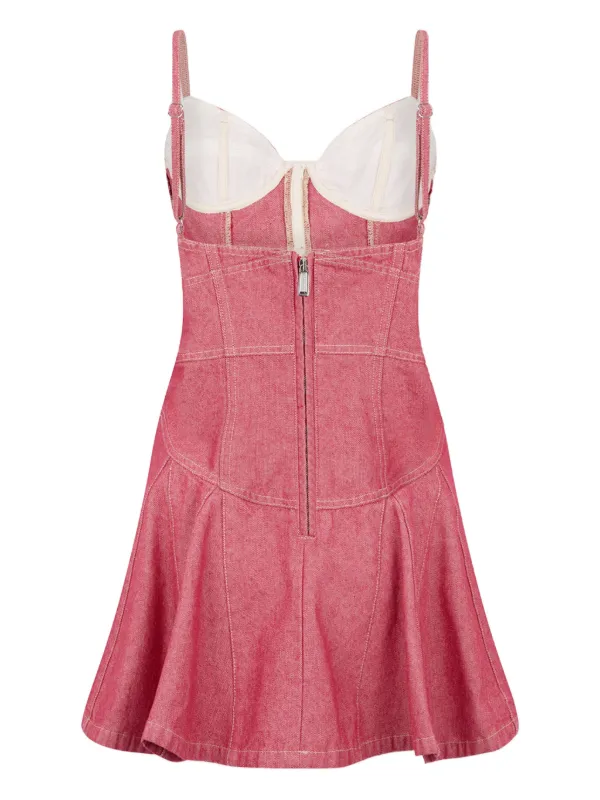 dsquared2 dress pink Dsquared2 Denim Flounce Dress