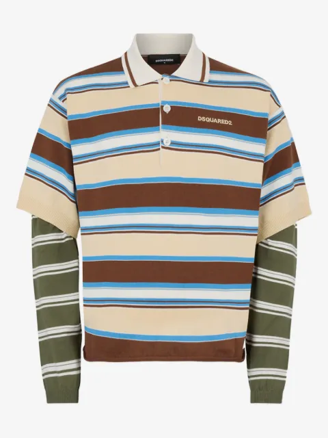 DSQUARED2 polo rayé à manches longues