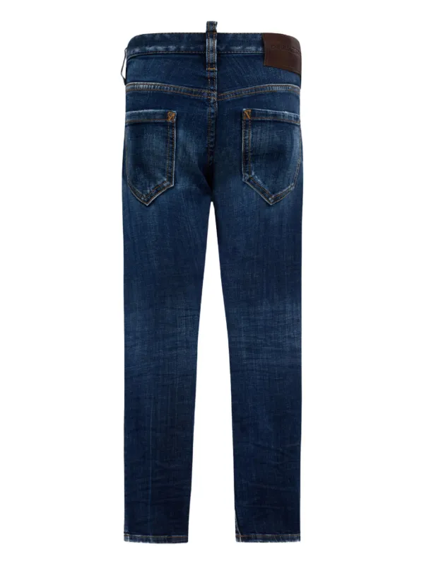 【DSQUARED2 】ダークブルーデニム DSQUARED2 ダメージパンツ | ブルー | FARFETCH JP