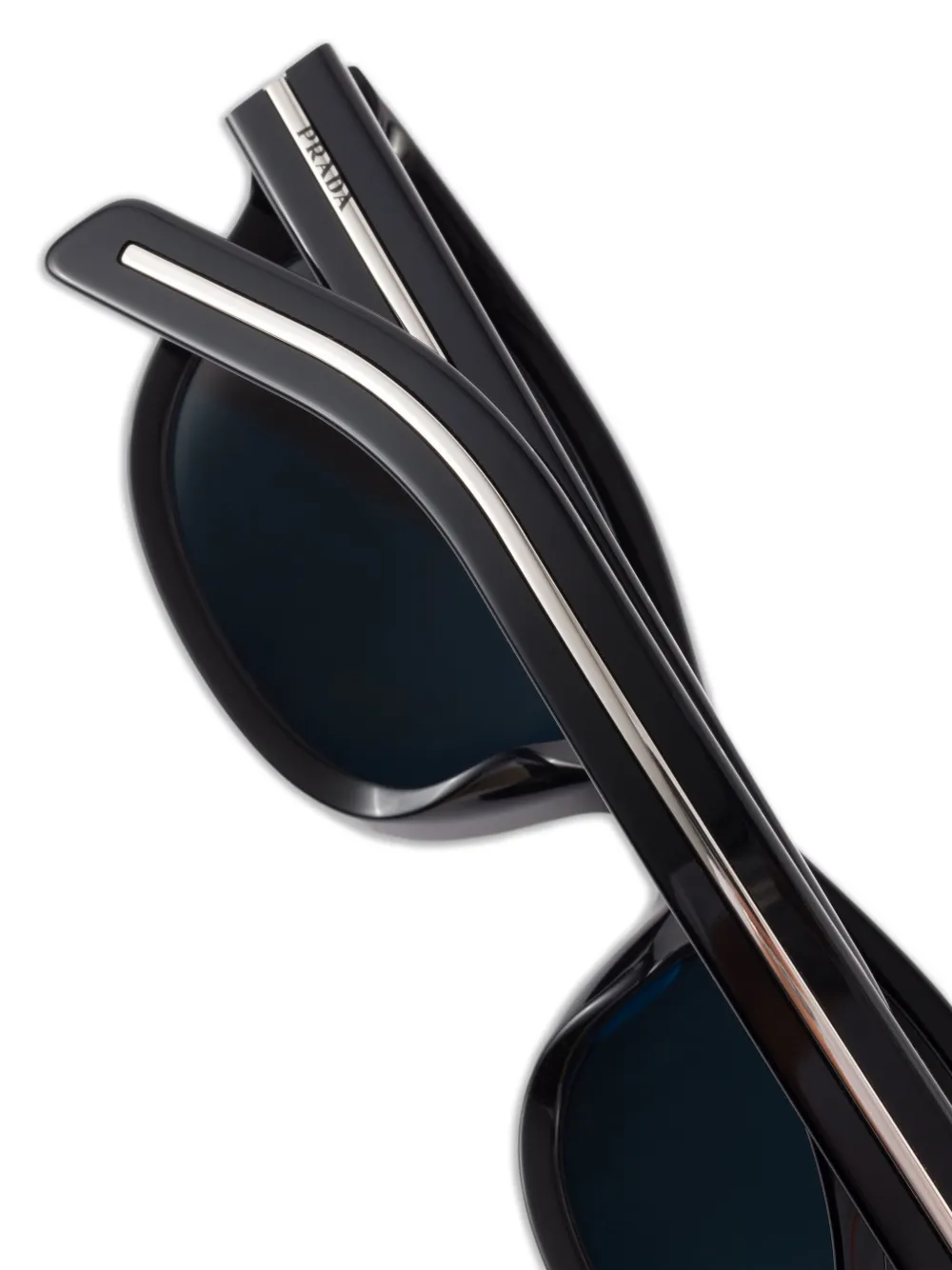 Prada Eyewear Zonnebril met gepolariseerd kristallen montuur Zwart